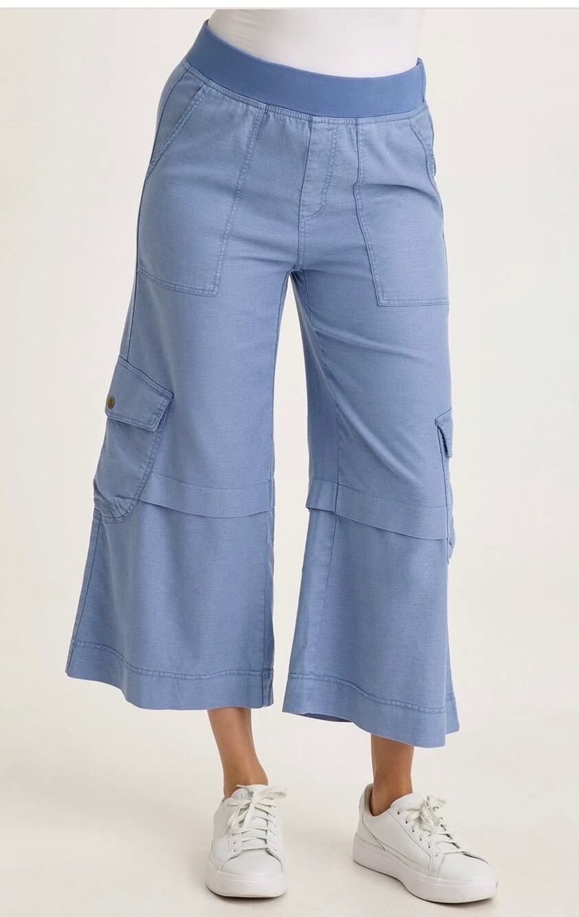 XCVI Wearables Rosalina Twill Cargo Gaucho Crop
